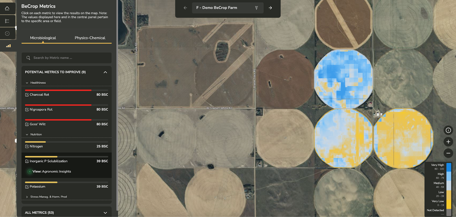 Interactive Mapping in BeCrop Farm Portal