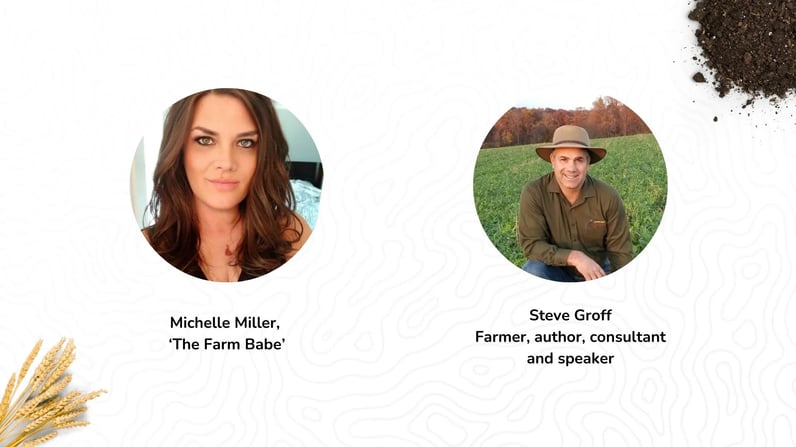 Michelle Miller, 'The Farm Babe' on the left and Steve Groff, agricultural thought leader, on the right.